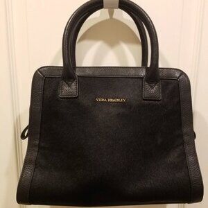 VERA BRADLEY Natalie -Leather and Calf Hair- Limited Edition Handbag Purse Black